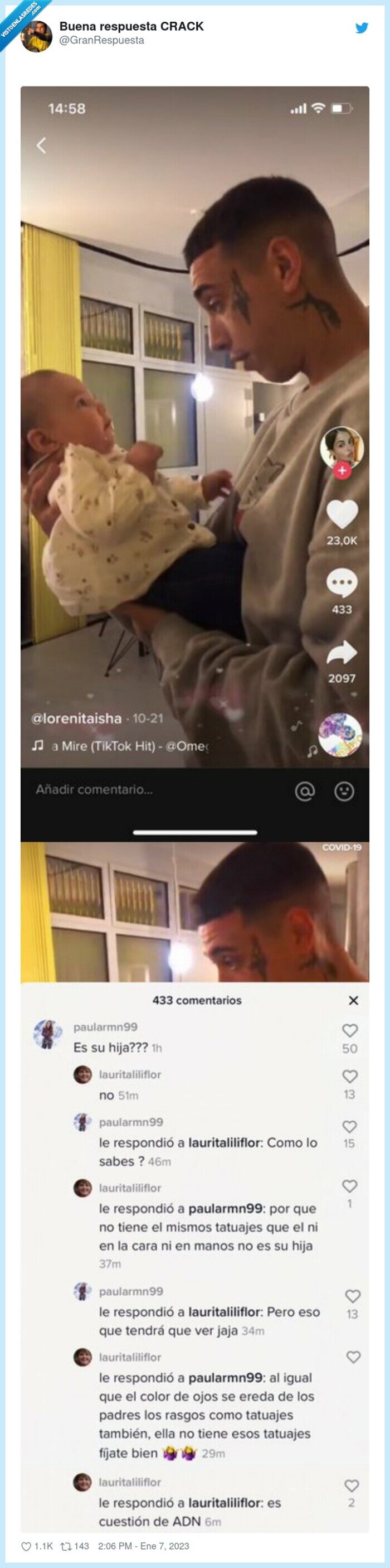 tatuaje,hija,padre,genes,adn