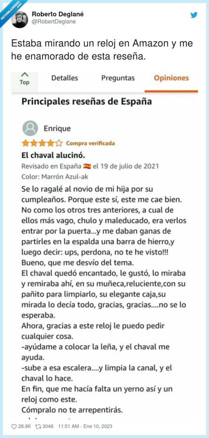 enamorado,mirando,reseña,amazon,reloj