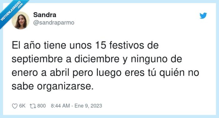 organizarse,septiembre,diciembre,festivos