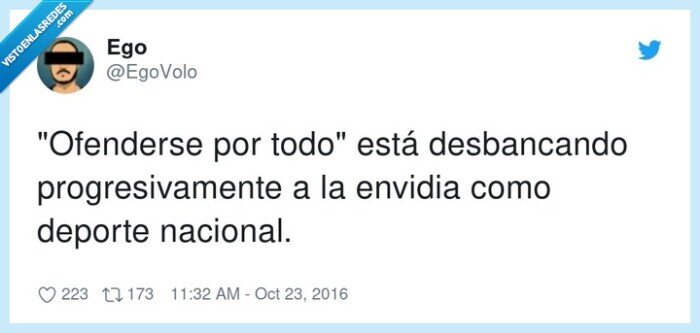 progresivamente,desbancar,ofenderse,envidia,deporte nacional