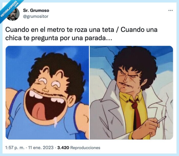 pregunta,dr slump,parada,metro,chica,rozar