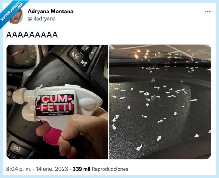 confeti,espermatozoides,pistola