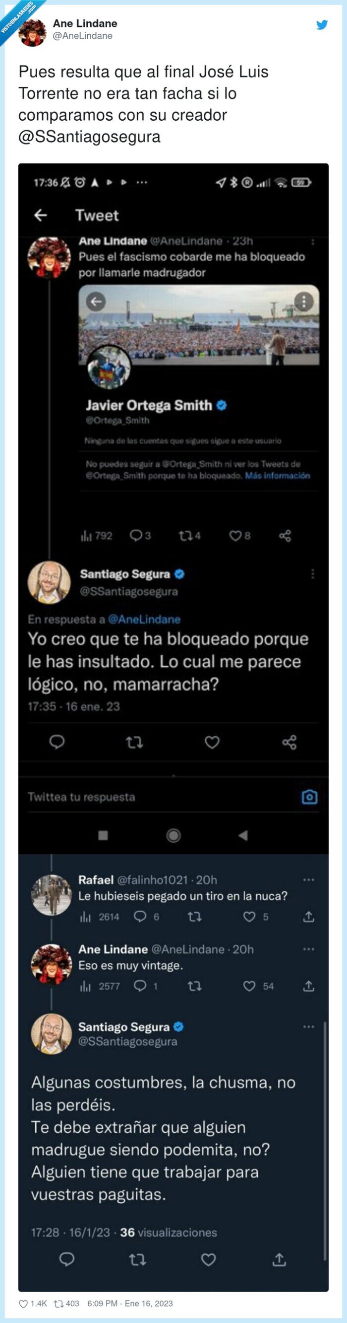 santiago segura,dice que lo han hackeado,facha