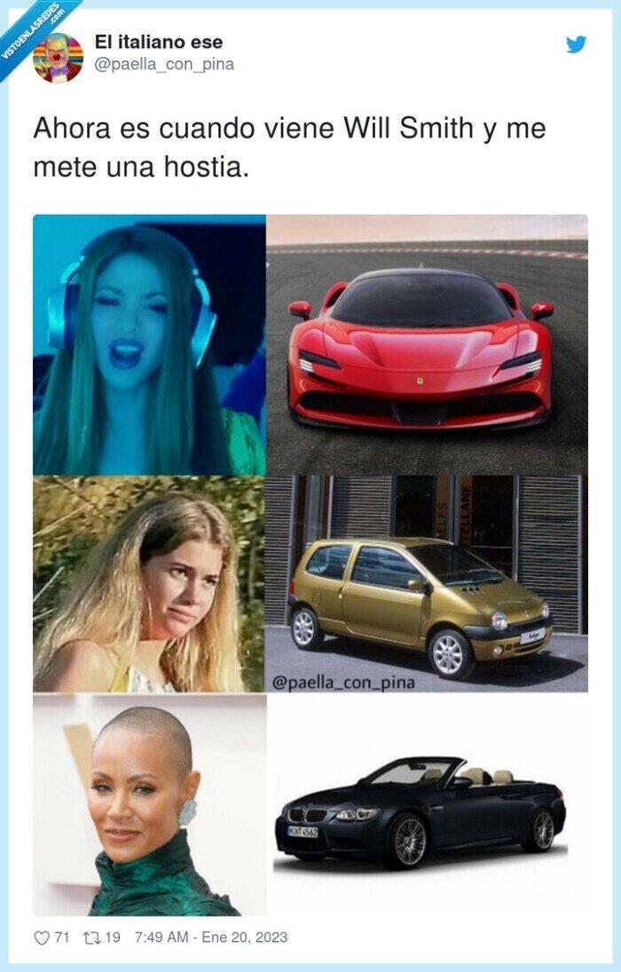 jada pinkett,clara chia,coches,shakira,bmw,descapotable