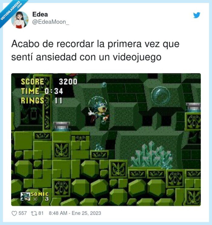 videojuego,ansiedad,recordar,primera,sonic
