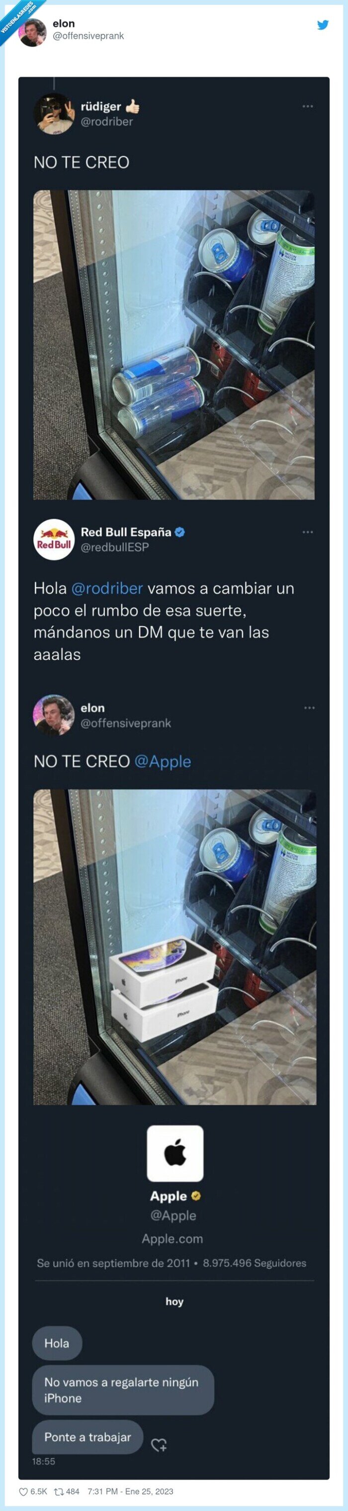 fake supongo,apple,redbull,dispensadora,maquina