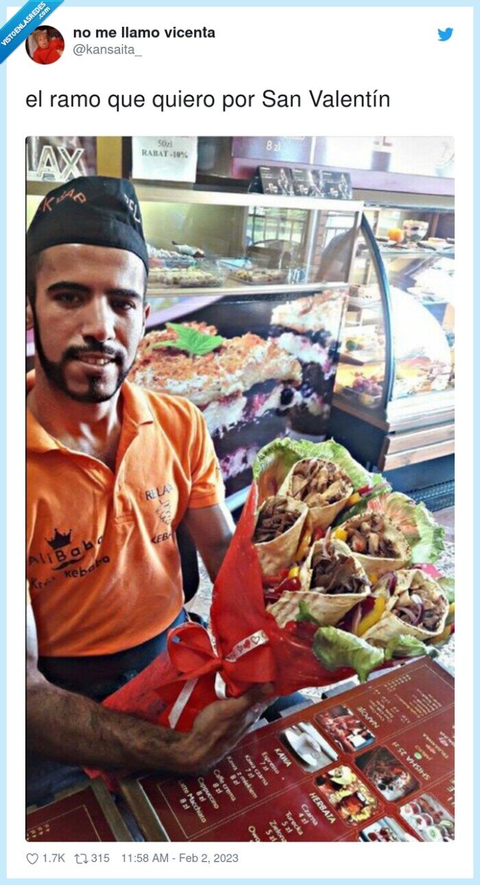 valentín,ramo,kebabs