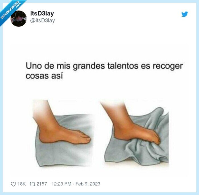 dedos,pie,recoger,trapo,suelo