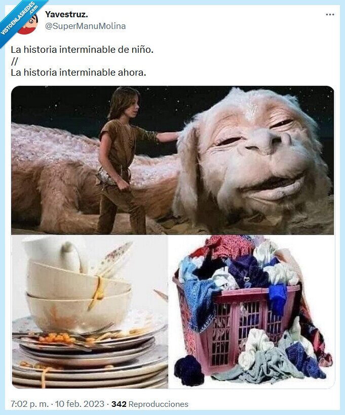 historia,interminable,niño,adulto,fregar,lavar