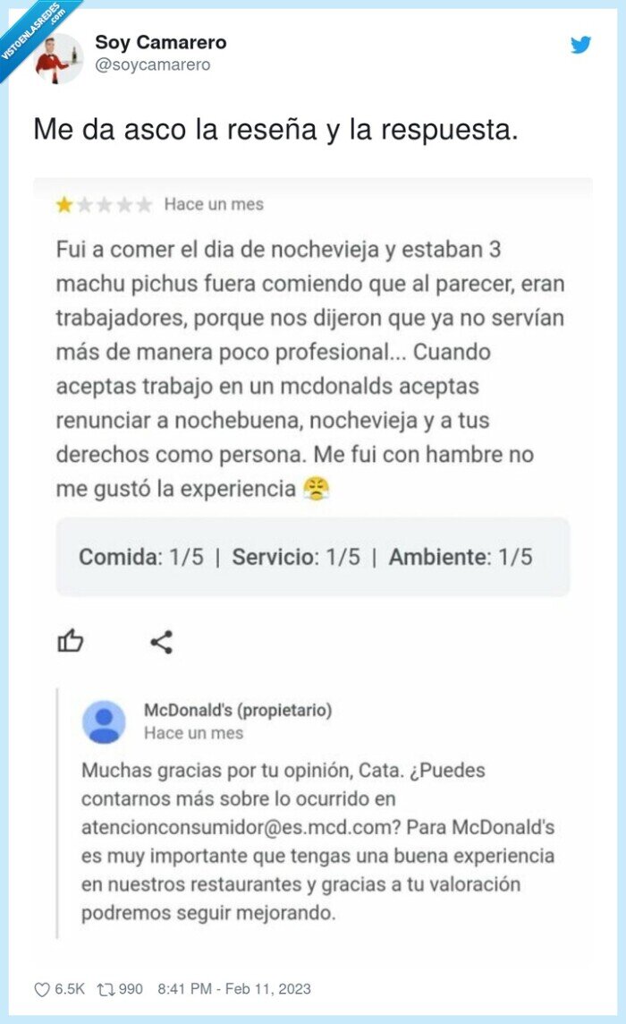 respuesta,reseña,asco