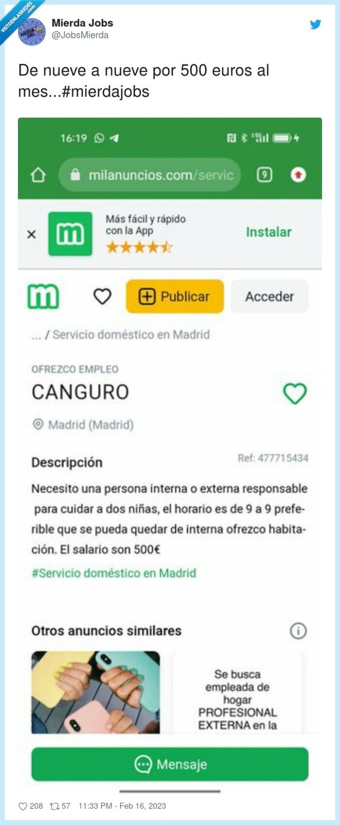 canguro,500,pagar,mal,sueldo