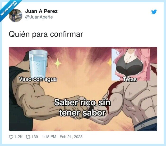 saber rico,vaso con agua,tetas