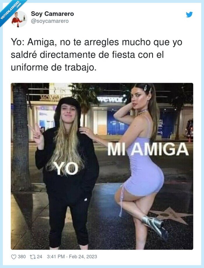 directamente,arreglarse,uniforme,fiesta,salir,trabajo,amiga