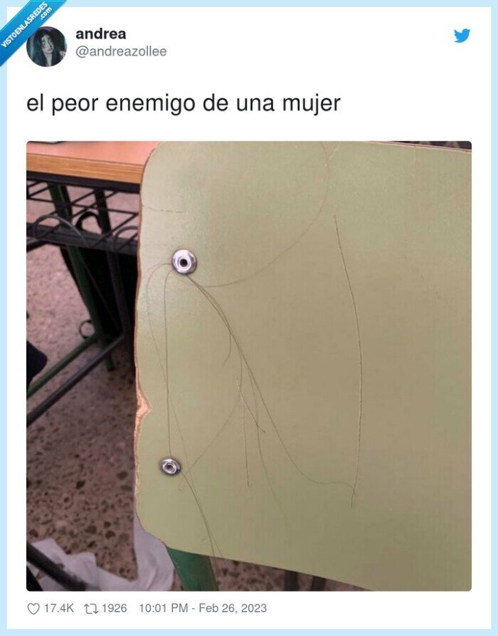enemigo,mujer,peor,pelos,silla,enganchados
