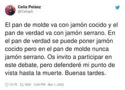 Enlace a Y si es ibérico, jamás en mollete. Es un atentado. Mejor pan de cristal, por @Celiaph
