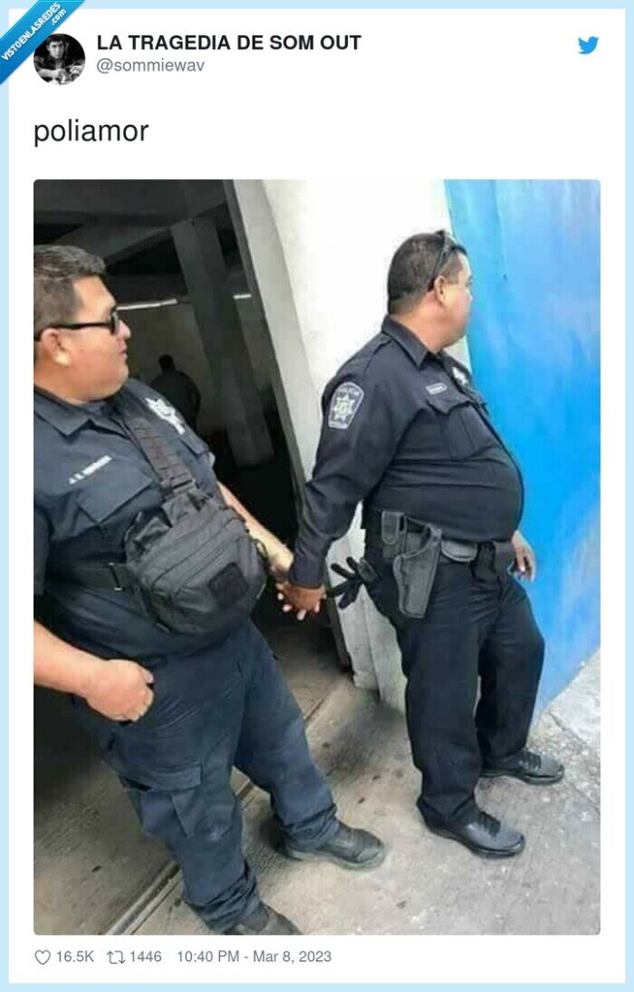 poliamor,policias,de la mano