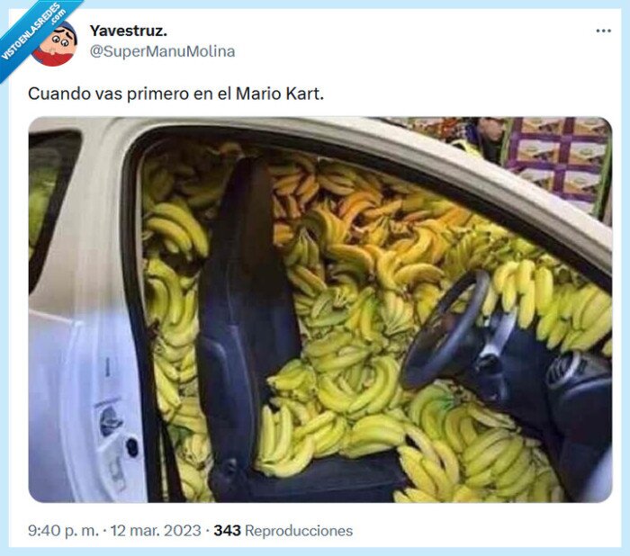 mario kart,primero,plátano