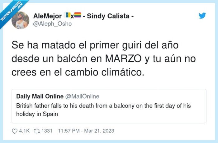 cambio climático,balcón,matado,primer guiri