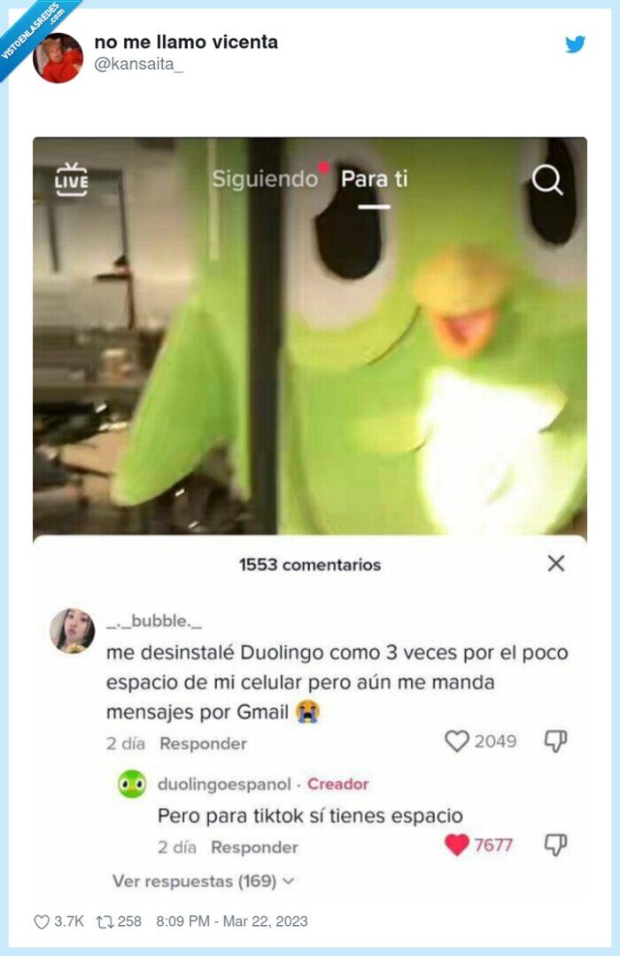 duolingo,tiktok,espacio,desinstalar