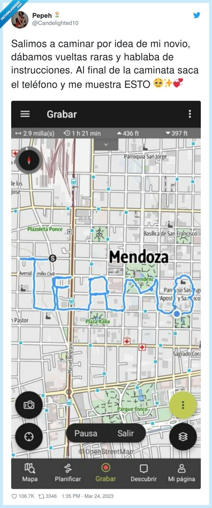 instrucciones,teléfono,caminata,caminar,te amo,novios,amor