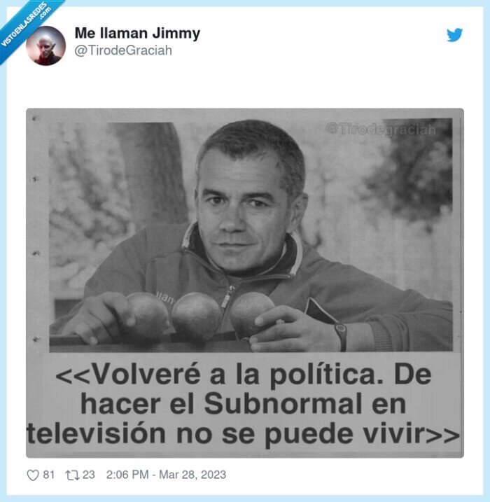 toni cantó,subnormal,tv,perder tiempo,política