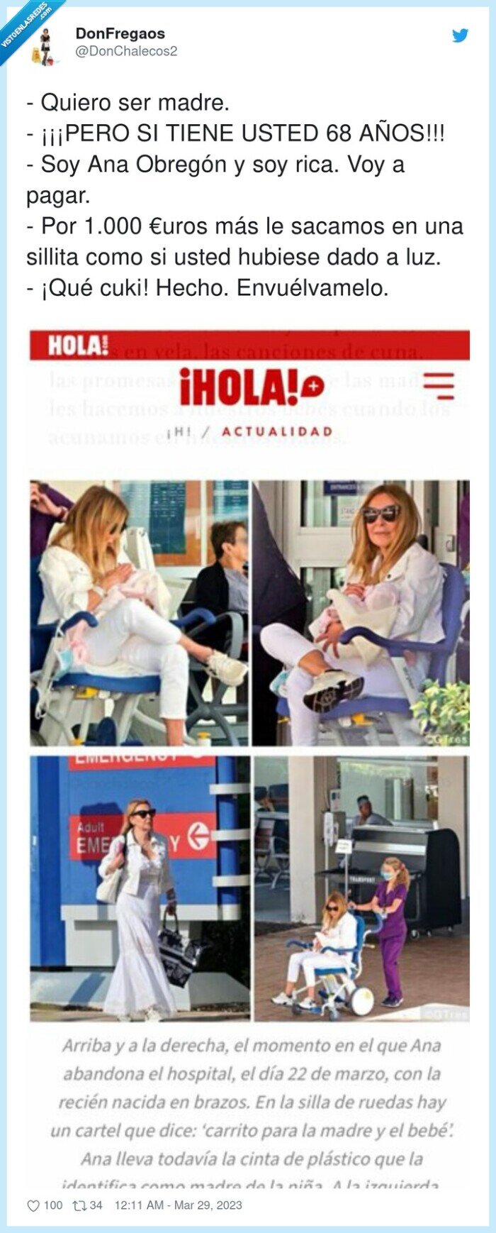 ana obregón,hija,vientre de alquiler,inmoral