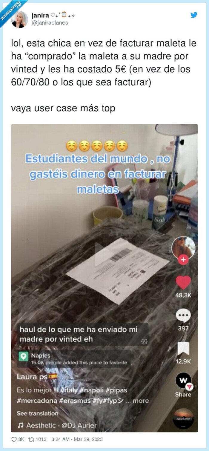 facturar,maleta,vinted,madre,enviar