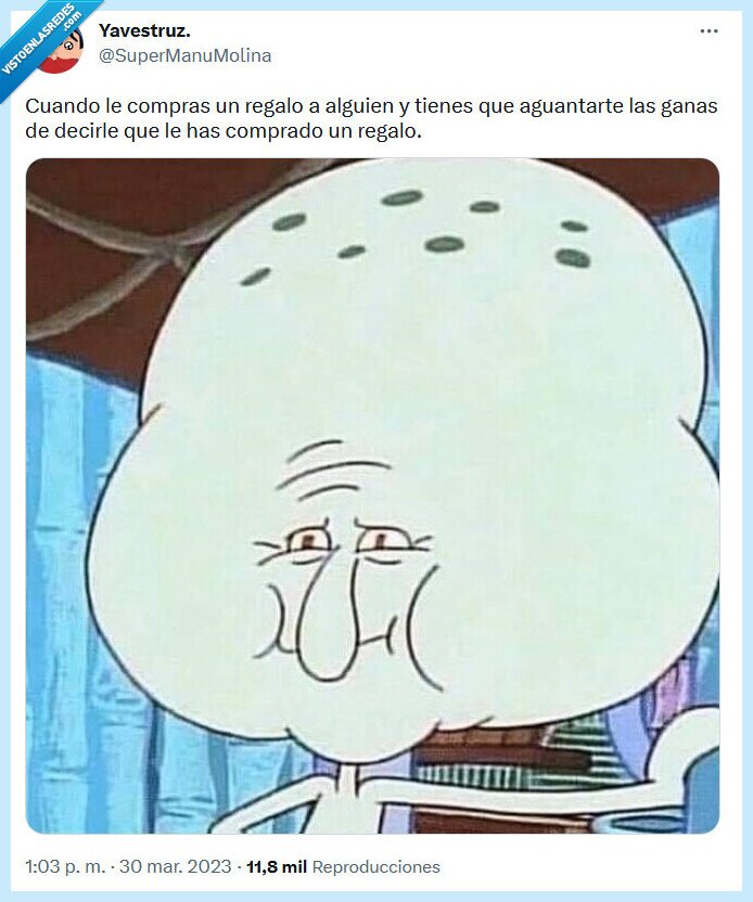 bob esponja,calamardo,aguantar,ganas,regalo