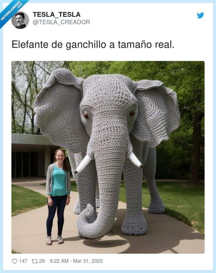ganchillo,elefante,tamaño real