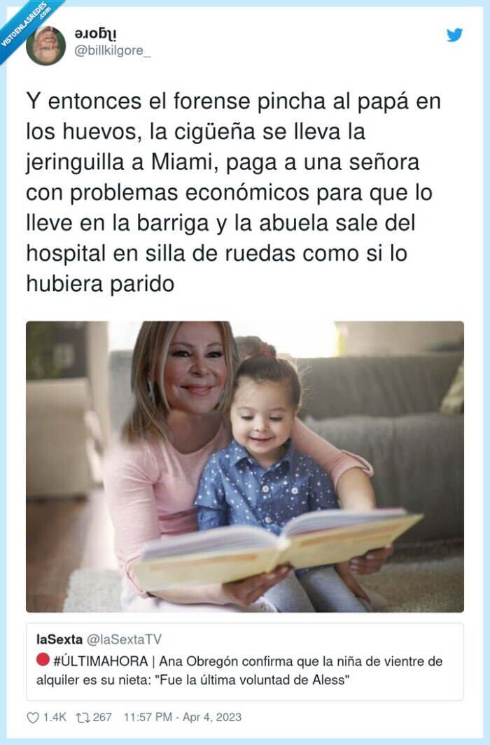 económicos,jeringuilla,problemas,cigüeña,hospital,ana obregon,nieta