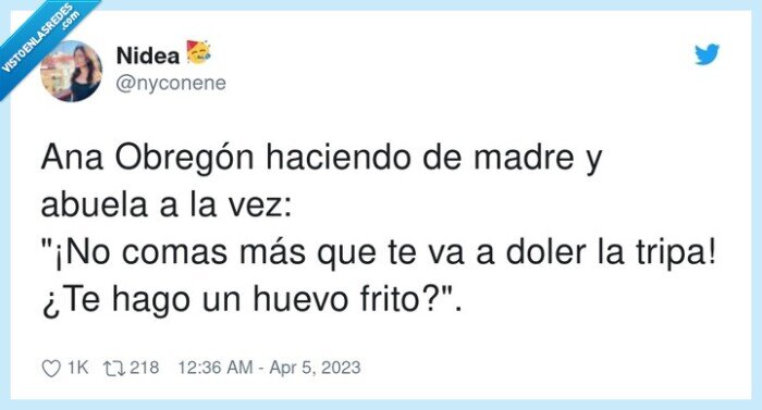 ana obregón,abuela,madre,comer,doler