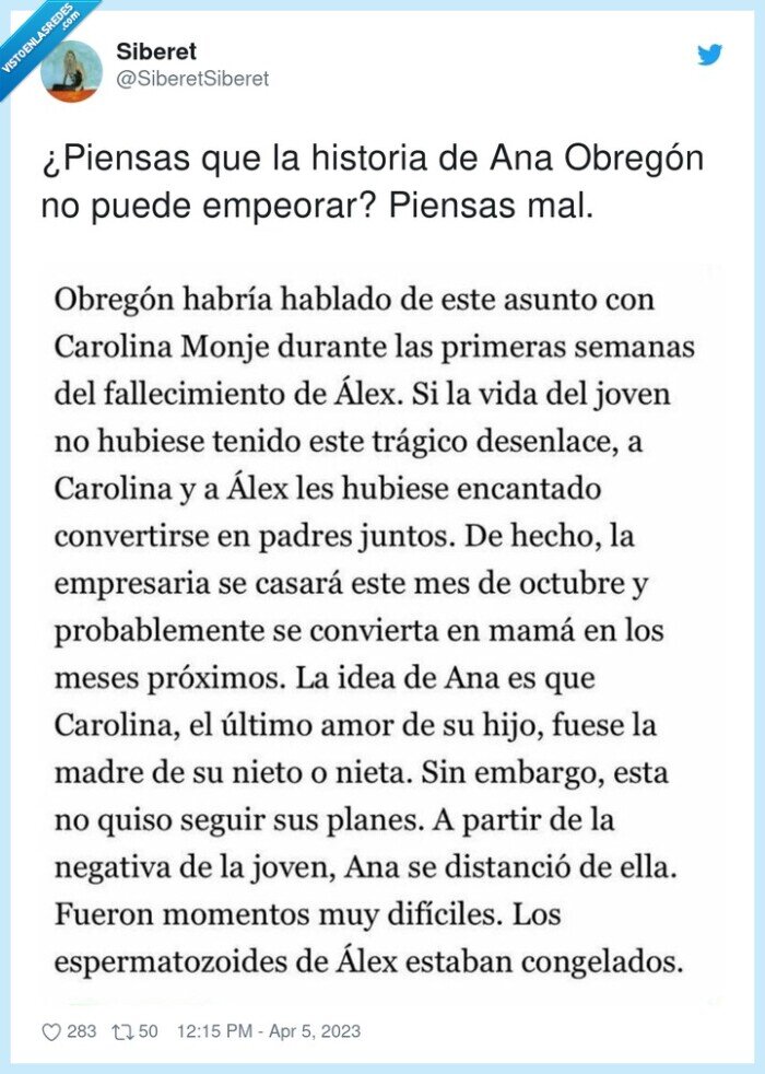 historia,ana obregón,empeorar,vientre de alquiler