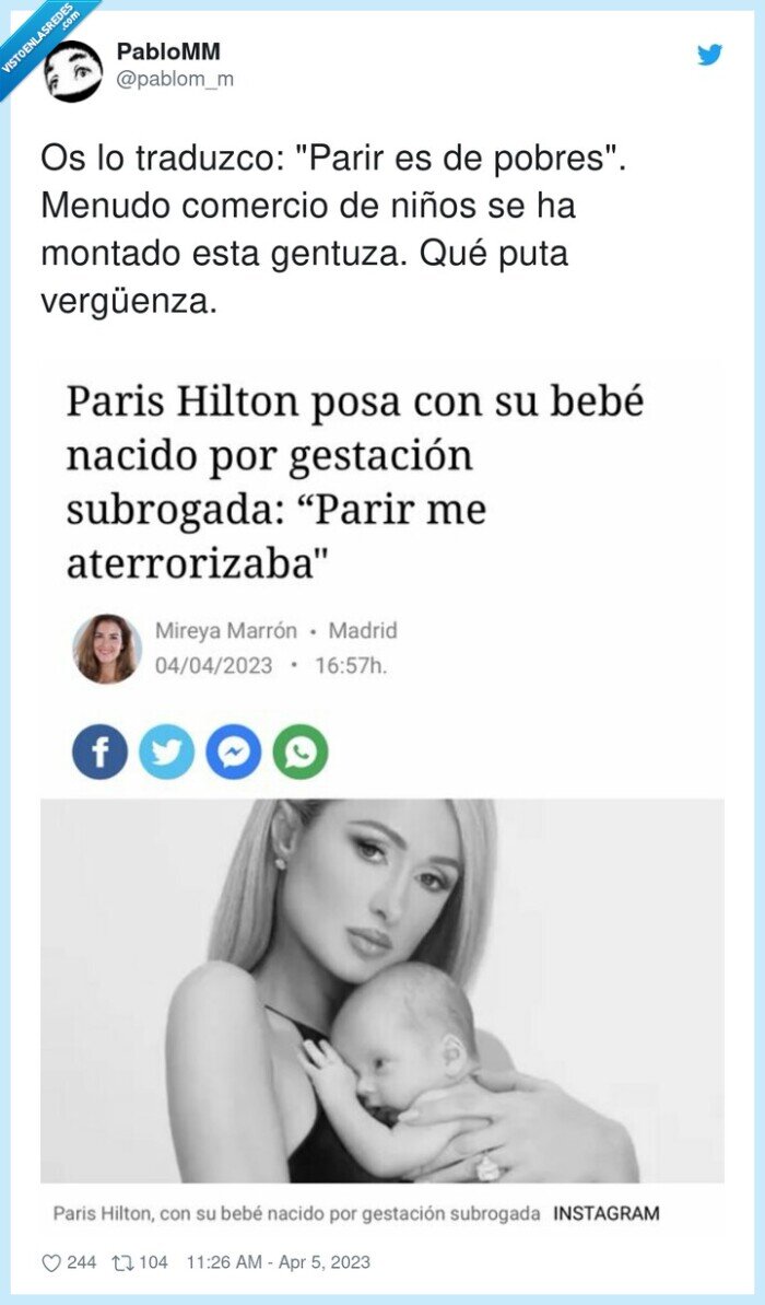 vergüenza,comercio,ana obregon,paris hilton,vientre de alquiler,gentuza,pobres