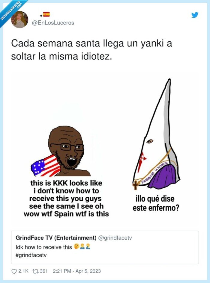 idiotez,semana santa,nazarenos,kkk,yanki
