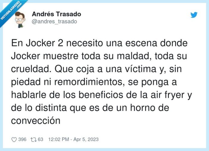 remordimientos,convección,beneficios,crueldad,joker,air fryer