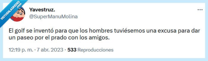 golf,invento,paro,pasear,hombres,amigos,excusa