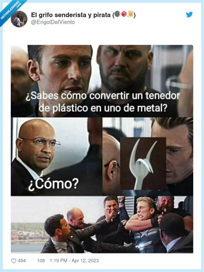 tenedor,plastico,metal,capitan america