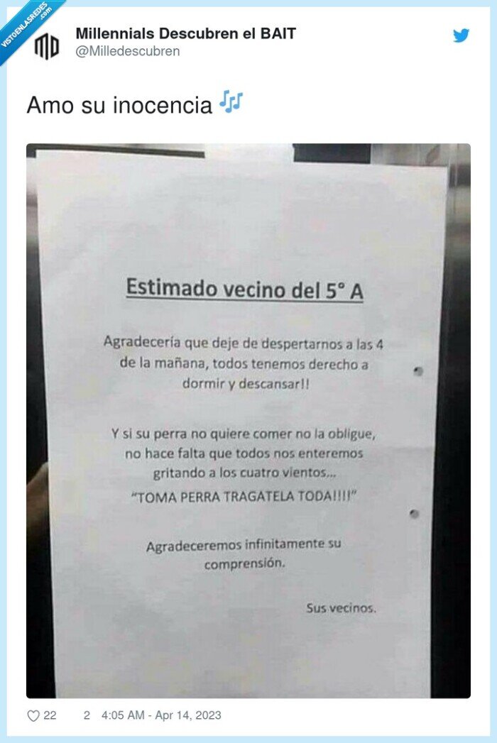 nota,vecino,perro,tragar