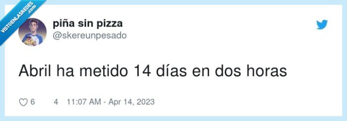 metido,abril,días,horas