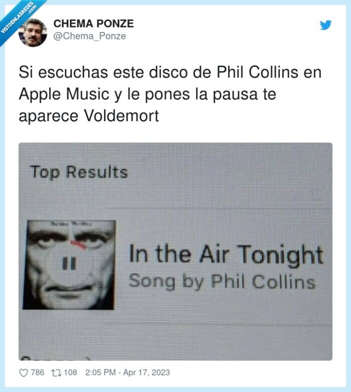 voldemort,escuchar,phil collins,disco,apple