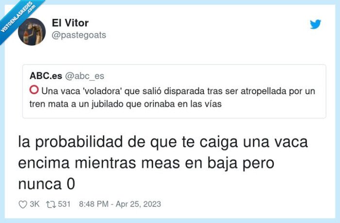 probabilidad,encima,caerse,vaca