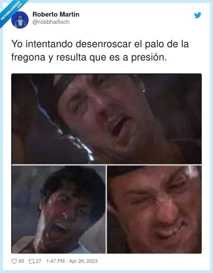desenroscar,intentando,presión,fregona,palo