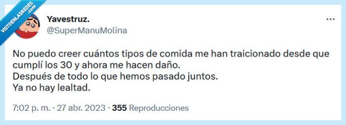 comida,tipos,sentar mal,traición