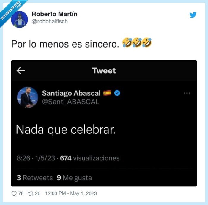 santiago abascal,celebrar,dia del trabajo,vago