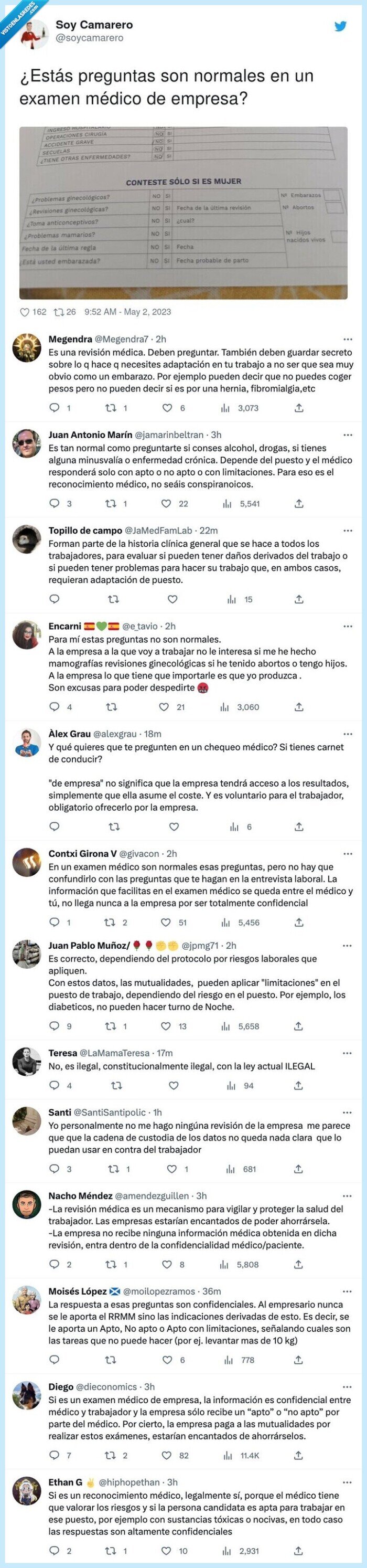 preguntas,médico,empresa,examen