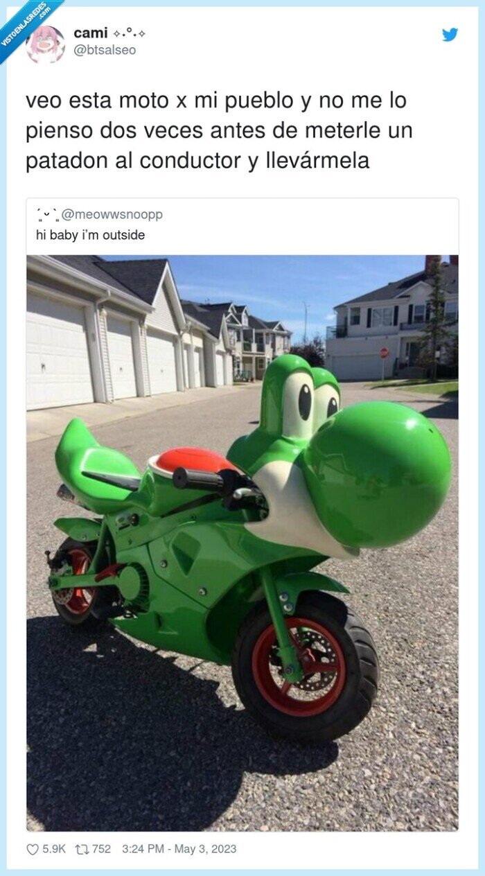 moto,yoshi,conductor,patadon,pueblo,jugar