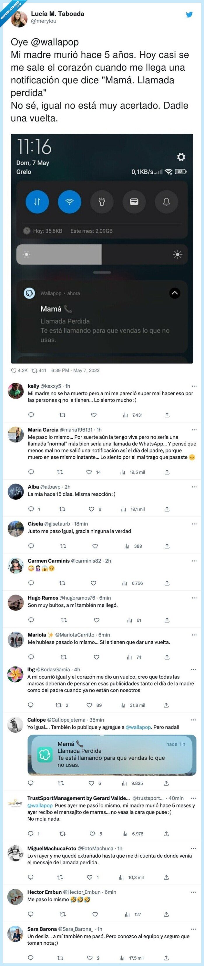 notificación,dia de la madre,corazón,wallapop,llamada perdida