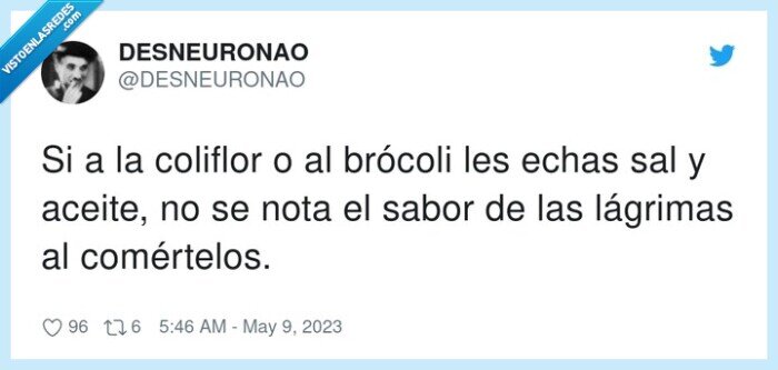 comer,lágrimas,coliflor,brócoli,aceite
