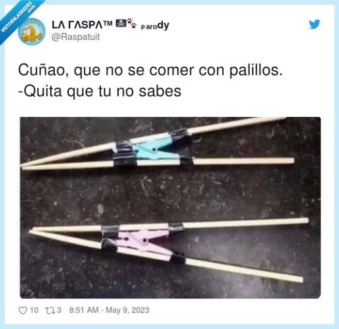 palillos,cuñao,comer