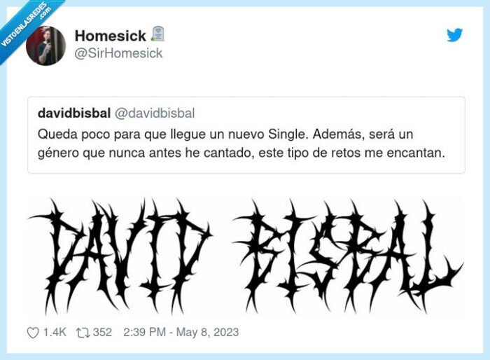 david bisbal,metal,single,nuevo estilo,genero